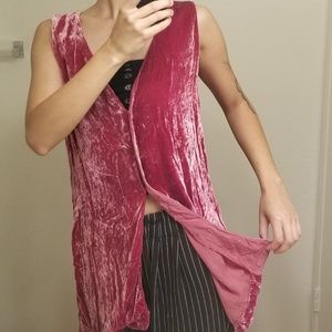 pink velvet tank top